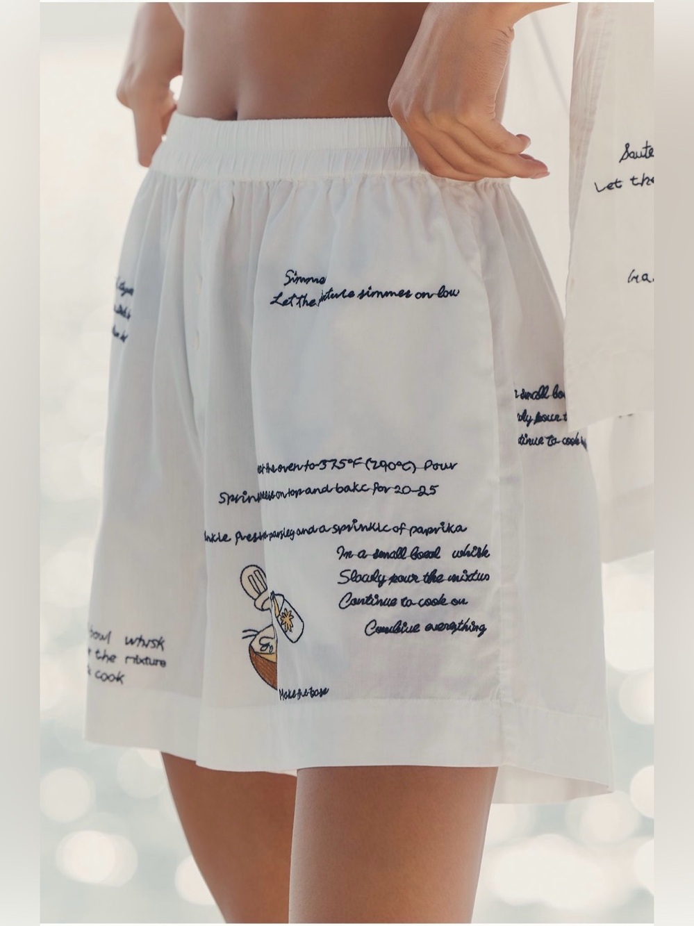 Celandine Tapas Bar Embroidered Shorts